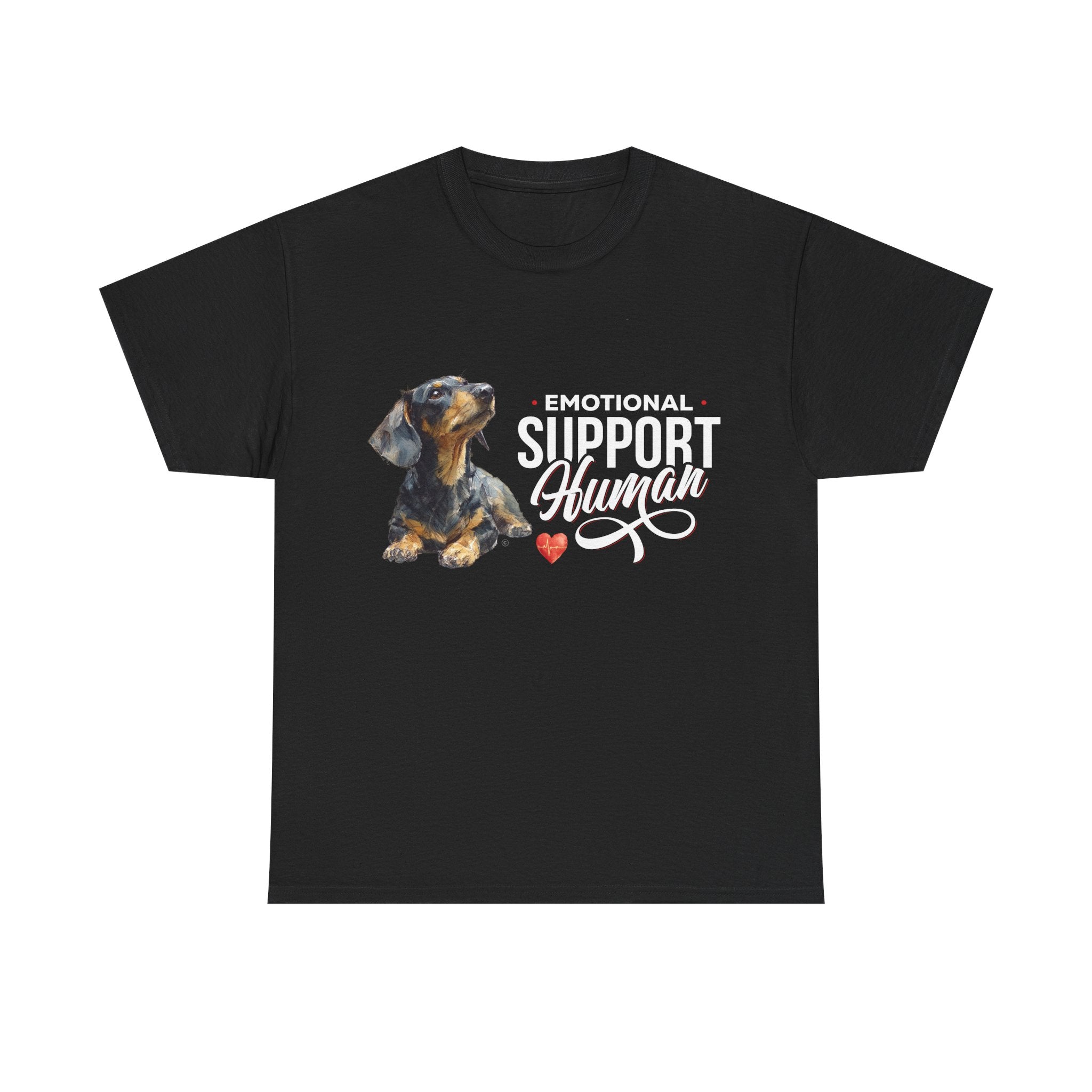 Black and Tan Dachshund Emotional Support Human - 100% Cotton Tee