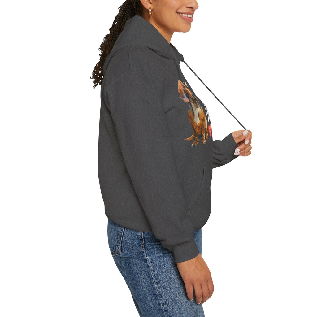 Red Dachshund Emotional Support Human Hoodie - Comfortable Unisex Hoodie
