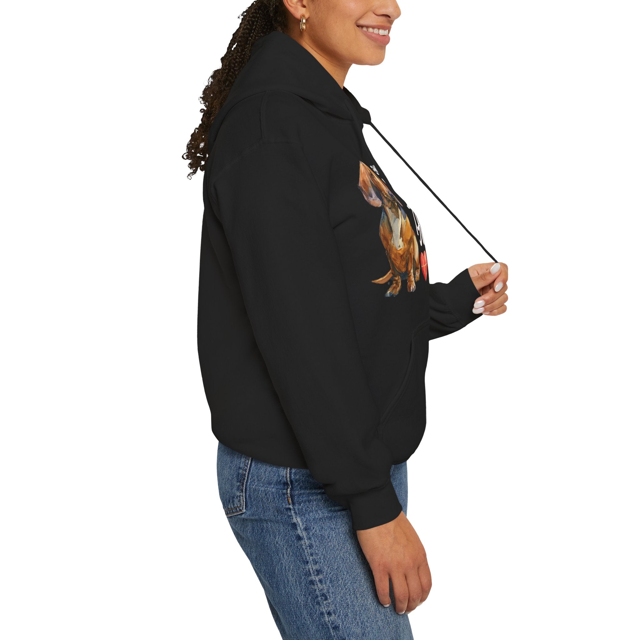 Red Dachshund Emotional Support Human Hoodie - Comfortable Unisex Hoodie