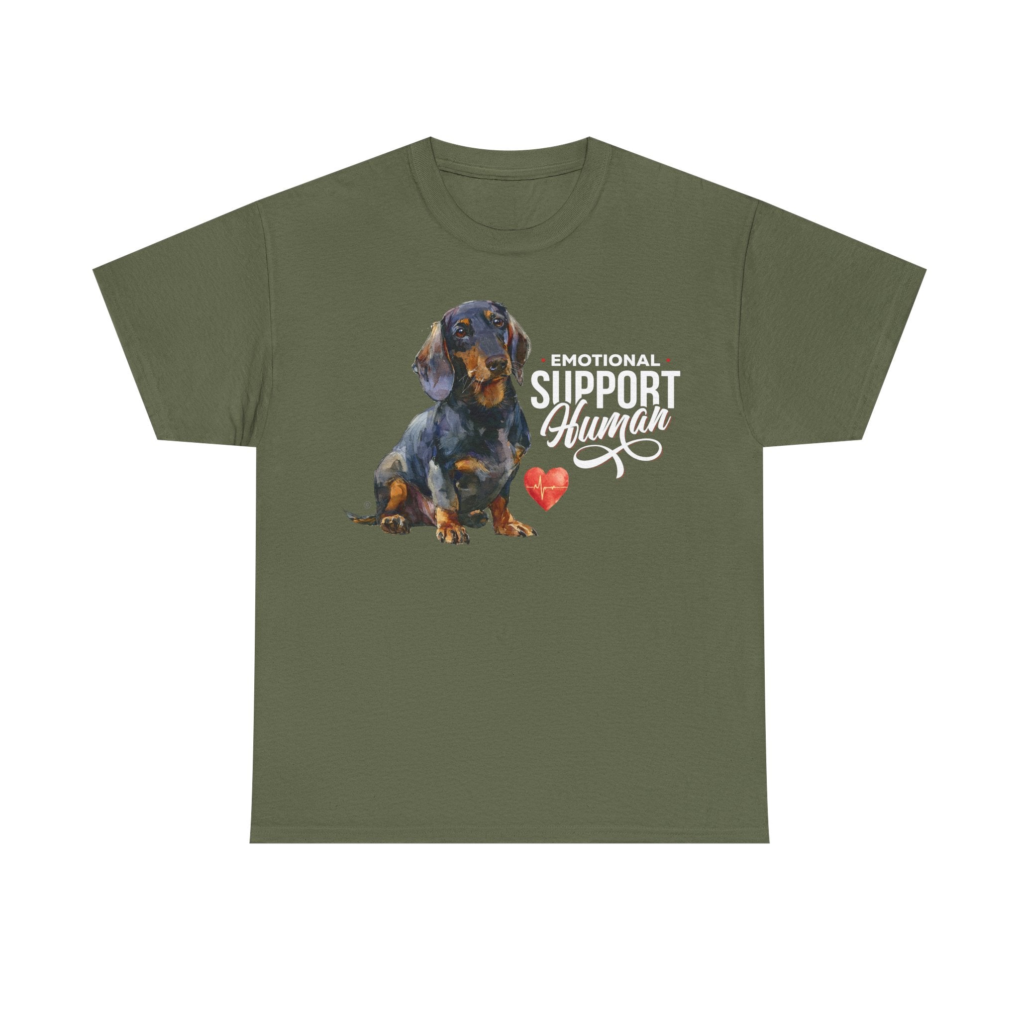 Dachshund Emotional Support Human - PERSONALIZE - 100% Cotton Tee