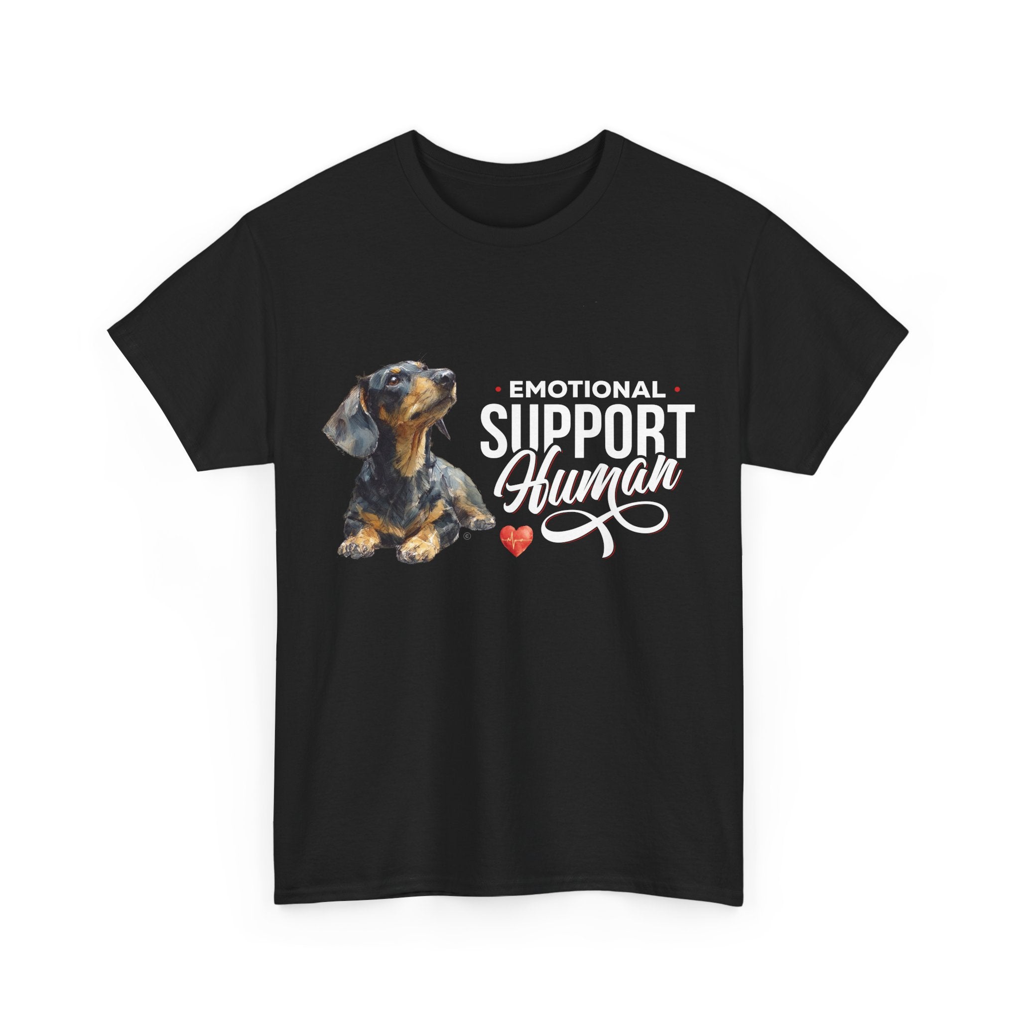 Black and Tan Dachshund Emotional Support Human - 100% Cotton Tee