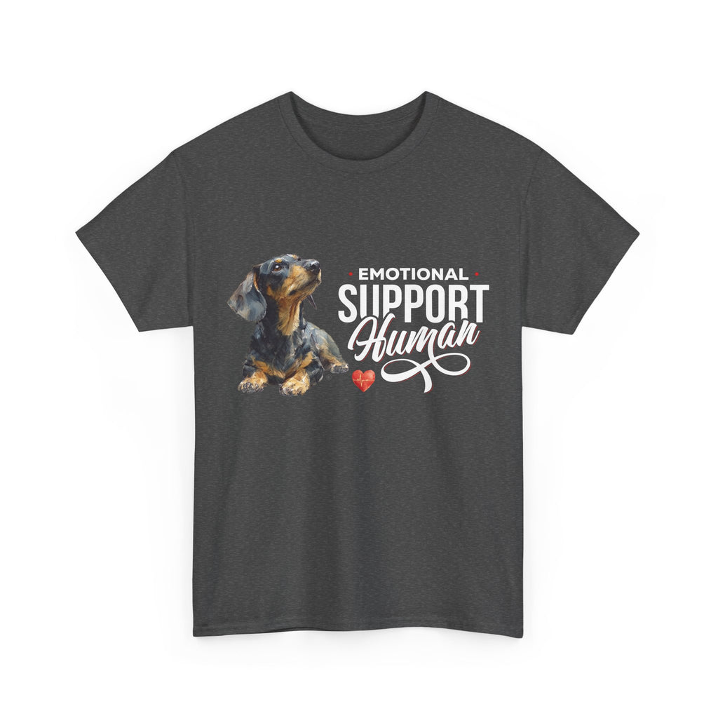 Black and Tan Dachshund Emotional Support Human - 100% Cotton Tee