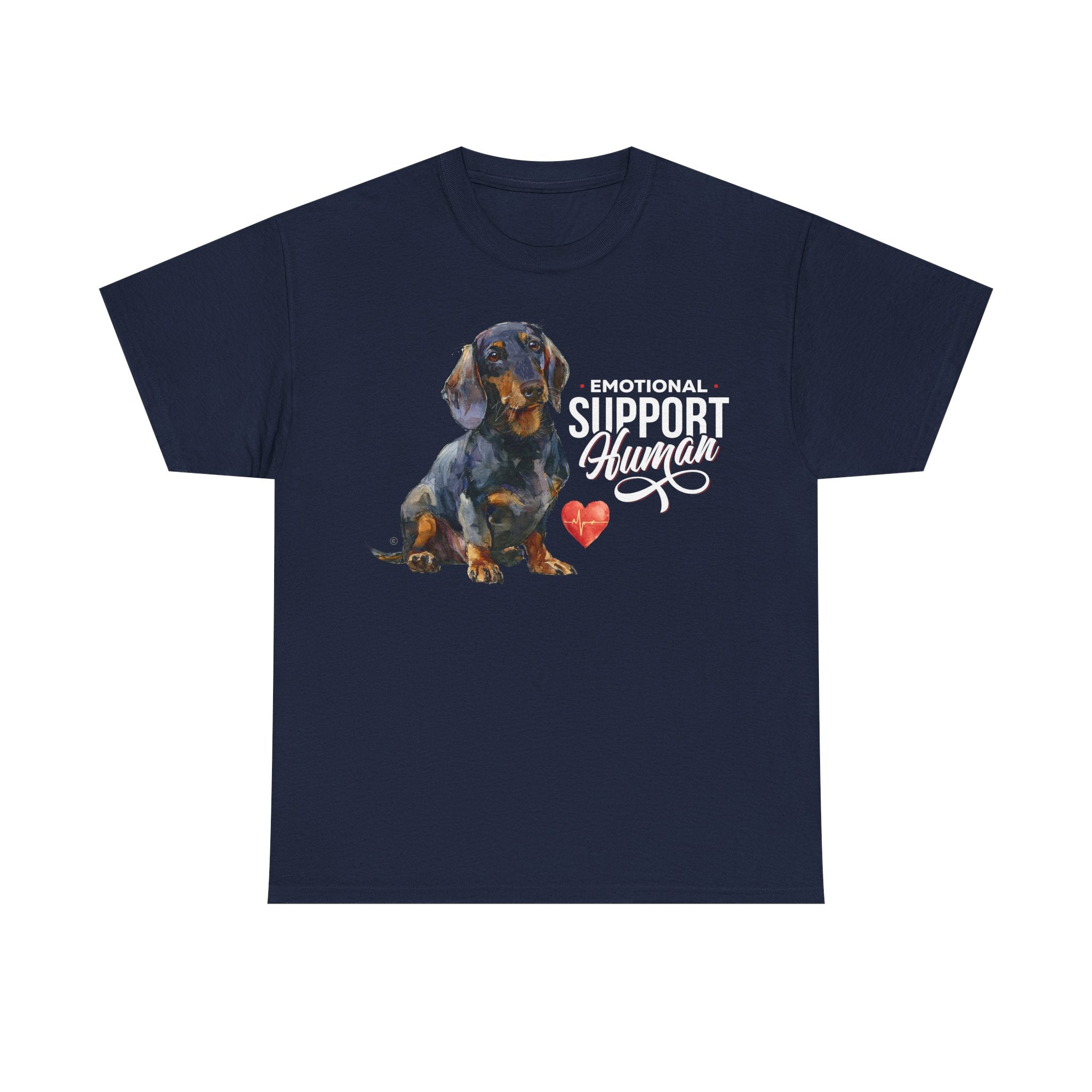 Dachshund Emotional Support Human - PERSONALIZE - 100% Cotton Tee