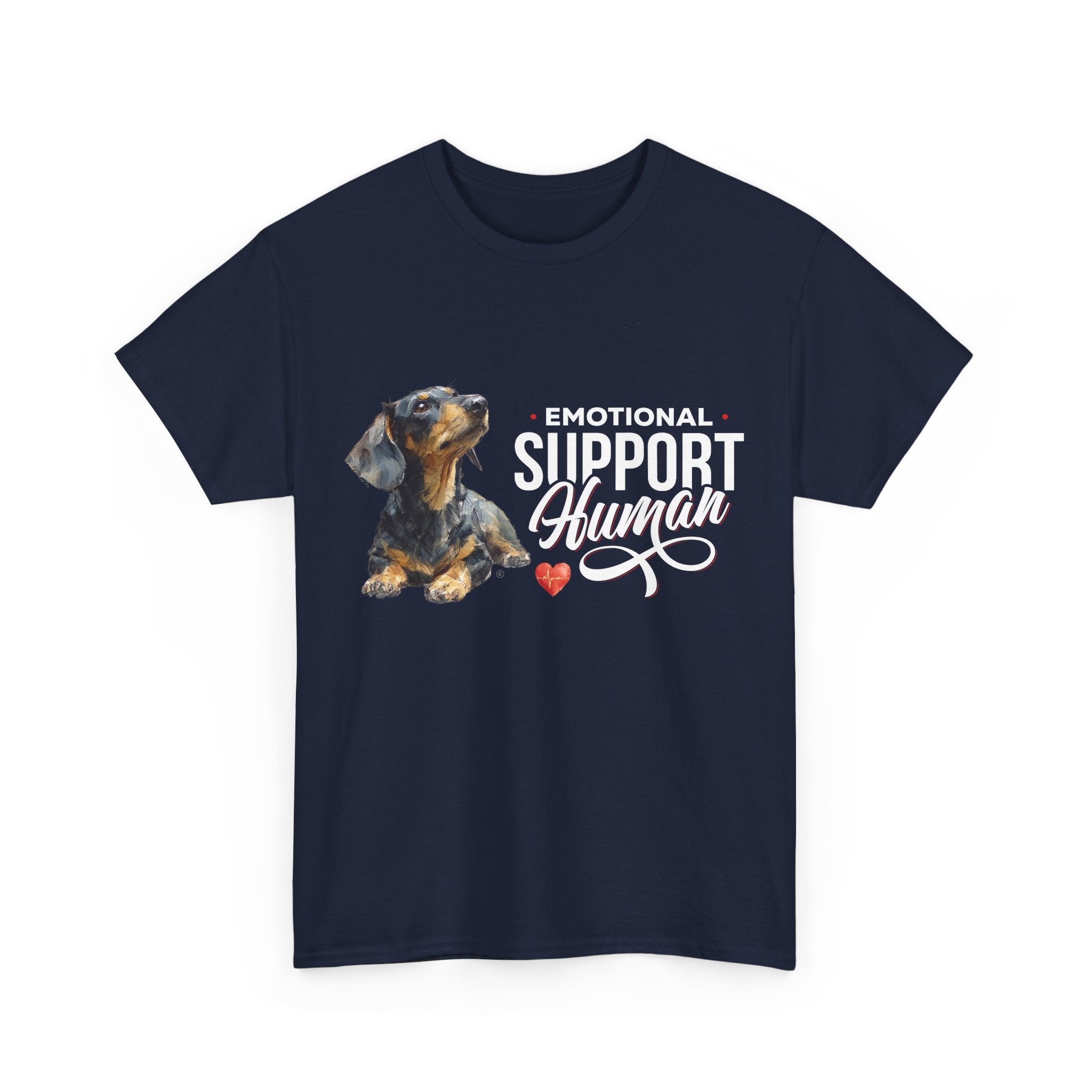Black and Tan Dachshund Emotional Support Human - 100% Cotton Tee