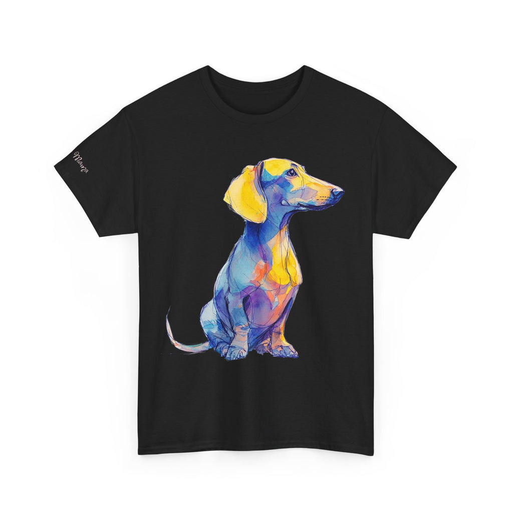 Dachshund Watercolor Tee — Colorful Sausage Dog Graphic T-Shirt