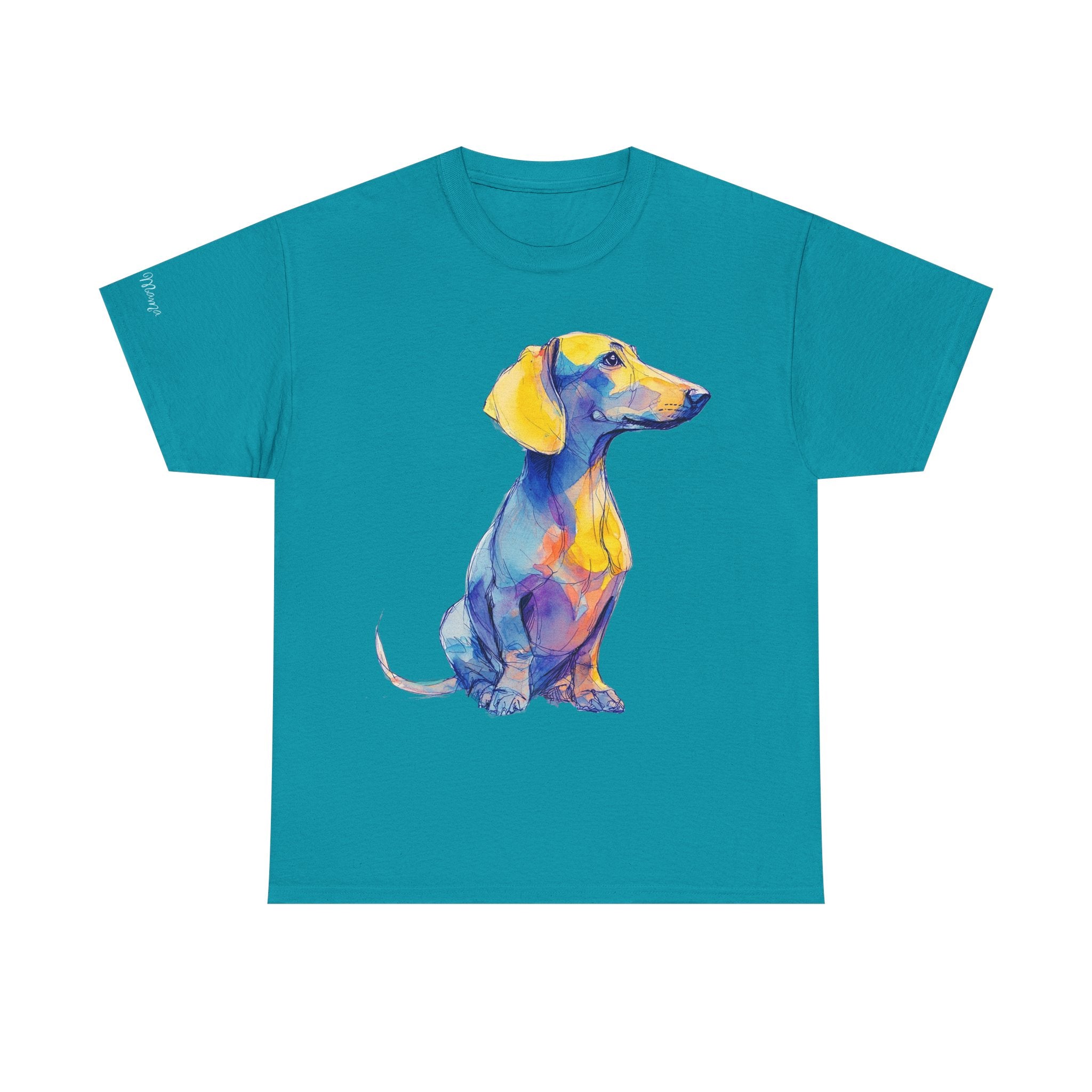 Dachshund Watercolor Tee — Colorful Sausage Dog Graphic T-Shirt