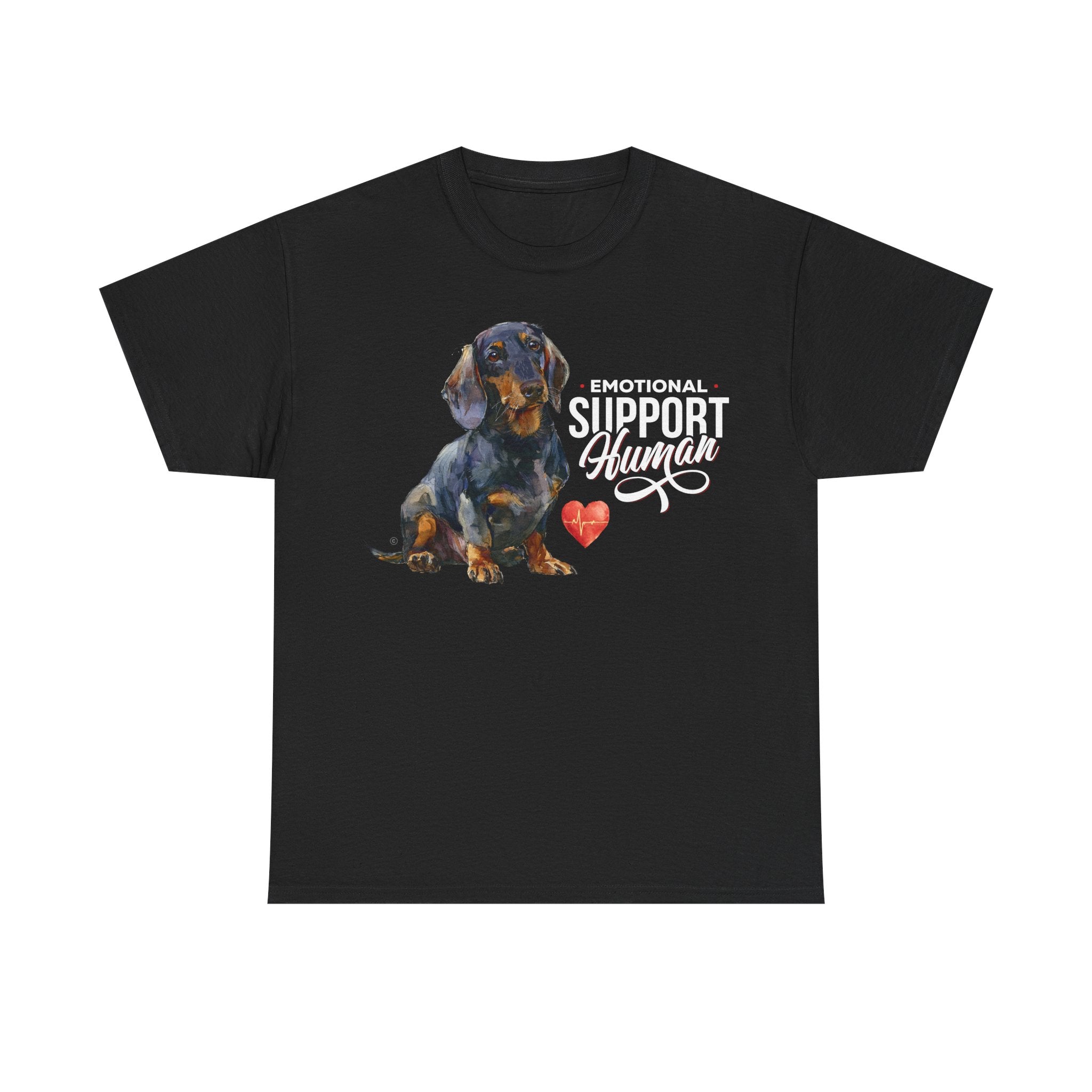 Dachshund Emotional Support Human - PERSONALIZE - 100% Cotton Tee