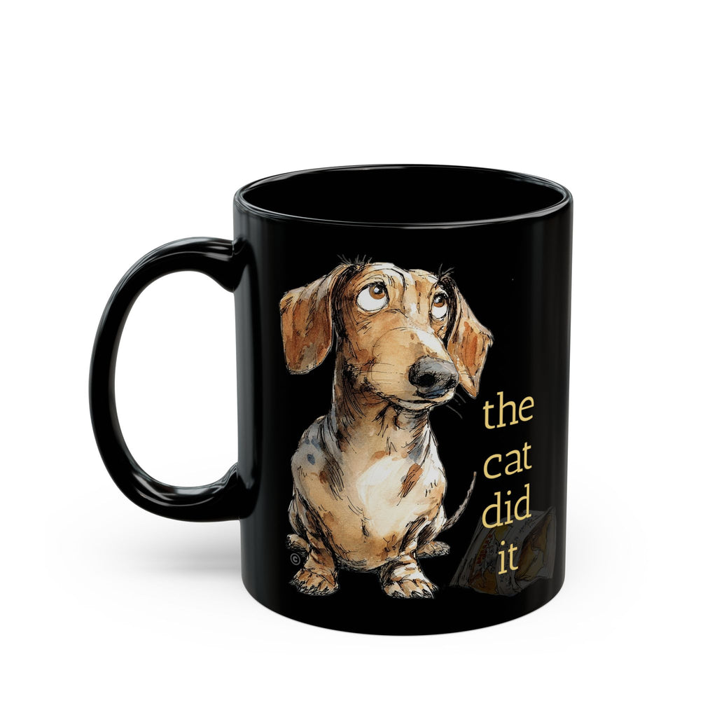 The Cat Did It Mug — Sleek 11oz/15oz Black Coffee Cup