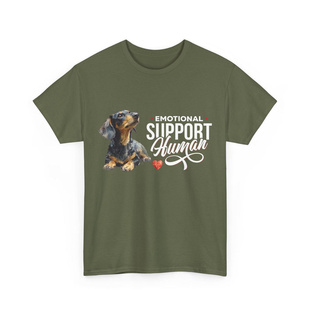 Black and Tan Dachshund Emotional Support Human - 100% Cotton Tee