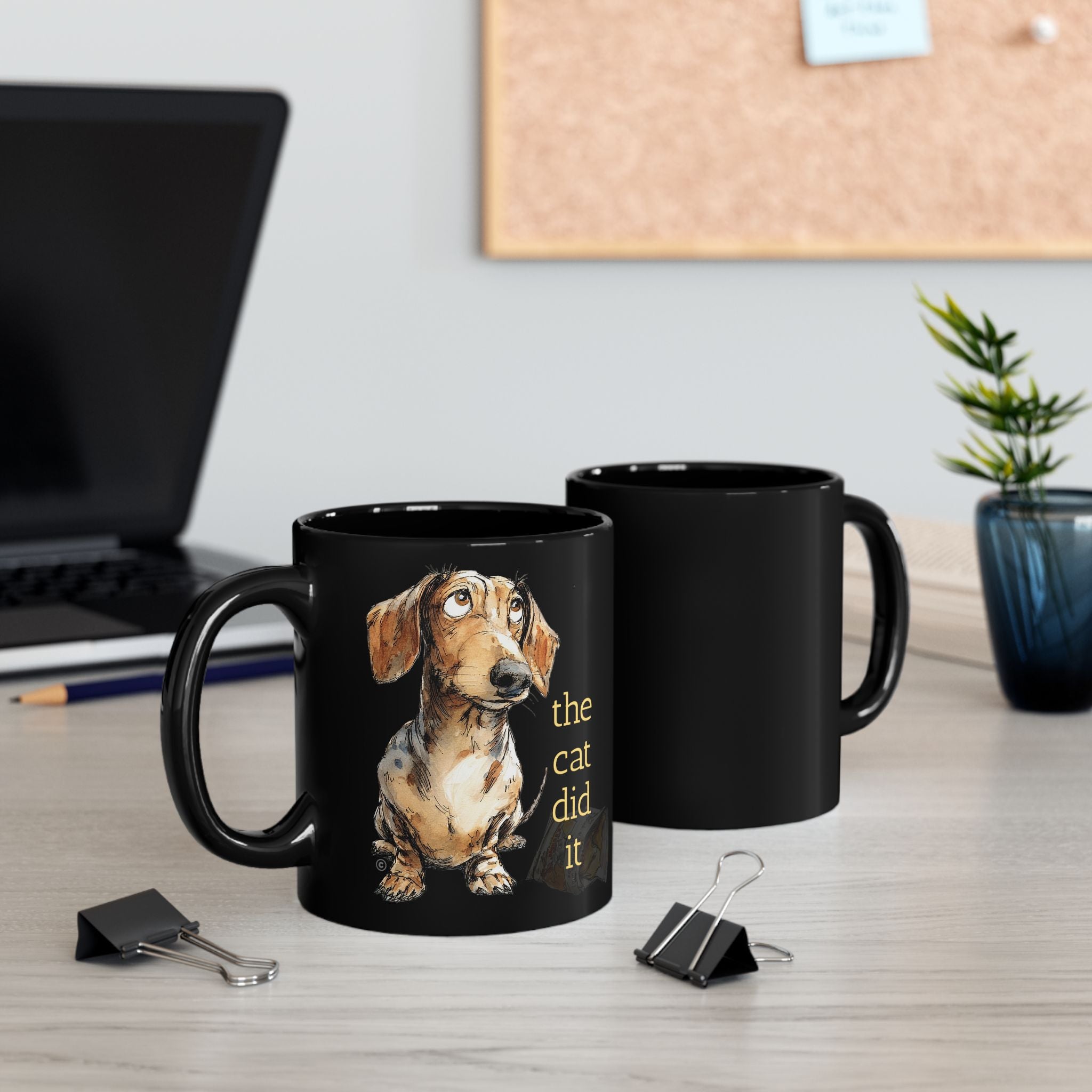 The Cat Did It Mug — Sleek 11oz/15oz Black Coffee Cup