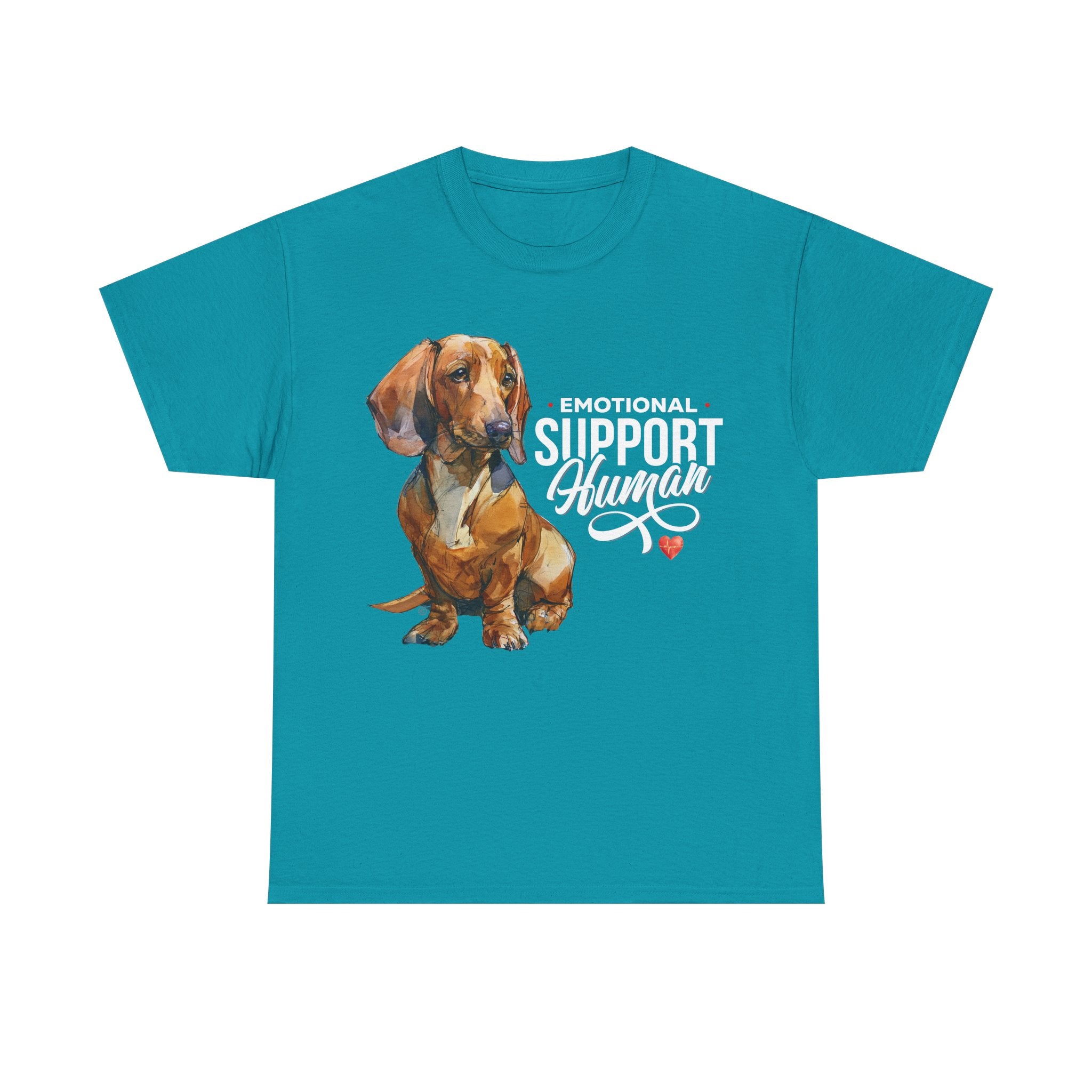 Dachshund Emotional Support Human T-Shirt - 100% Cotton Heavyweight Tee