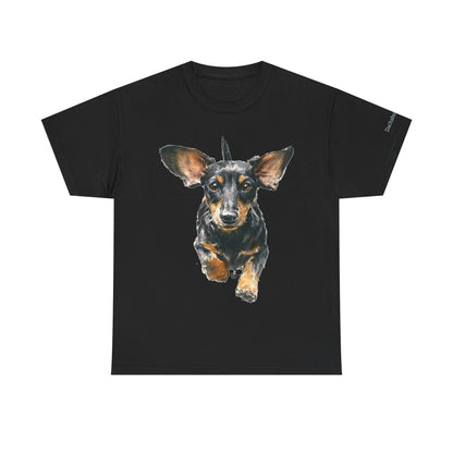 DACHSHUND MOM (Black and Tan Dachshund) - 100% Cotton T-Shirt