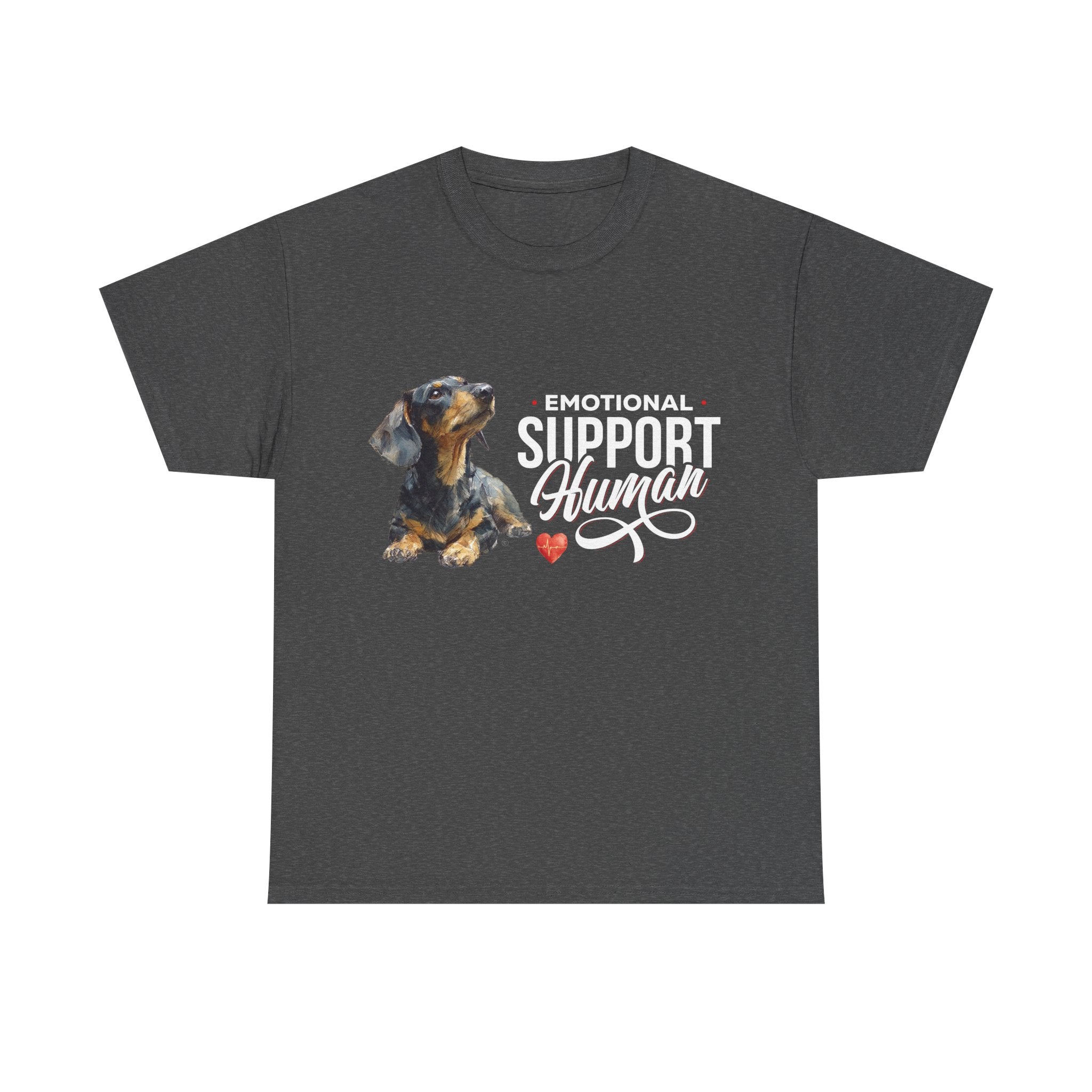 Black and Tan Dachshund Emotional Support Human - 100% Cotton Tee