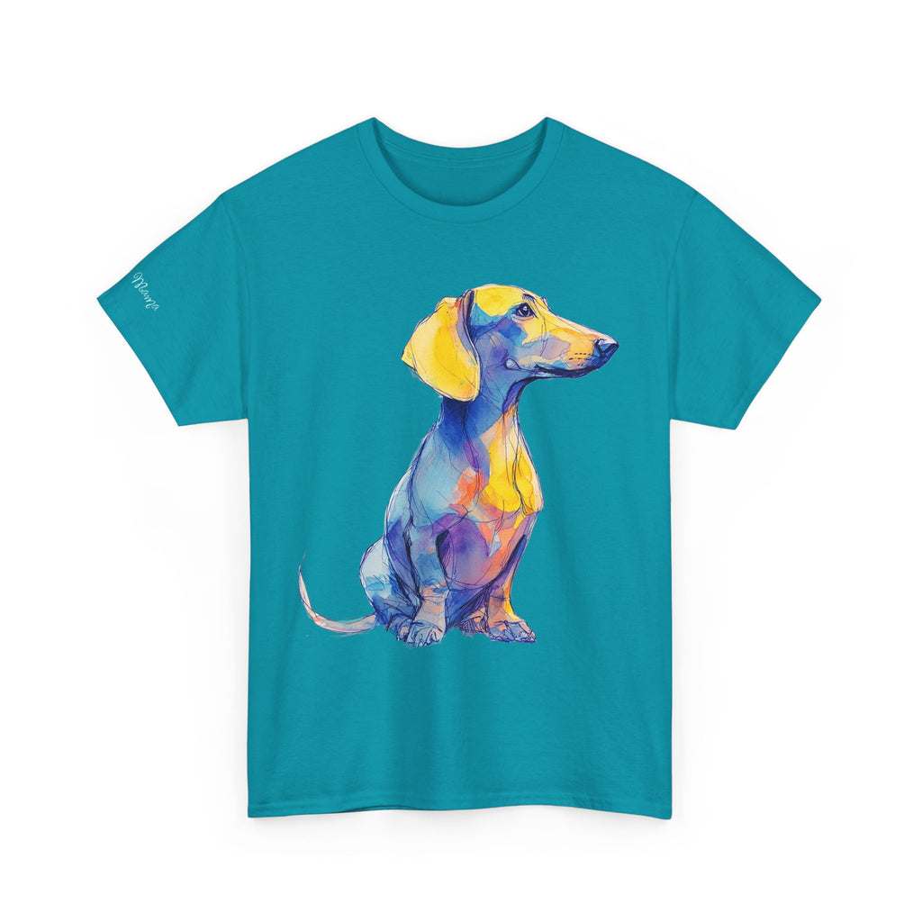Dachshund Watercolor Tee — Colorful Sausage Dog Graphic T-Shirt