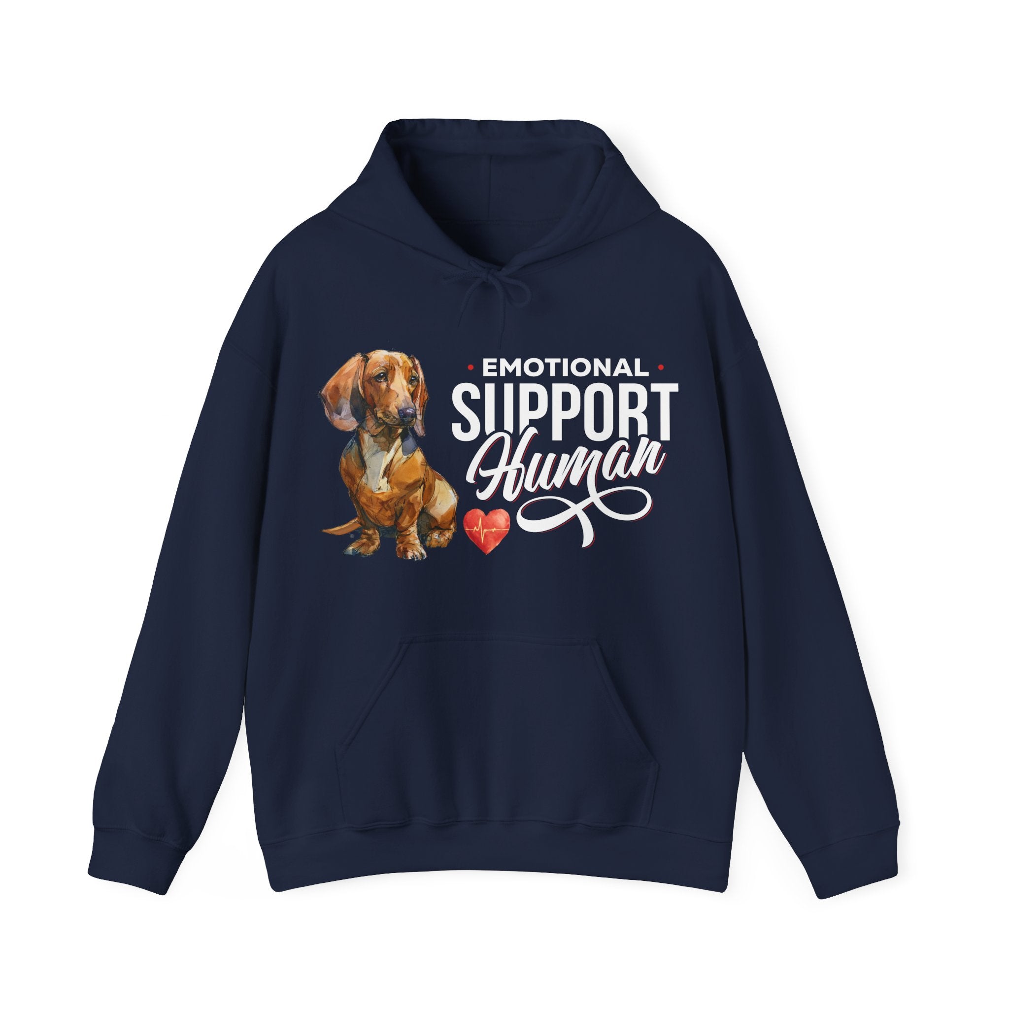 Red Dachshund Emotional Support Human Hoodie - Comfortable Unisex Hoodie