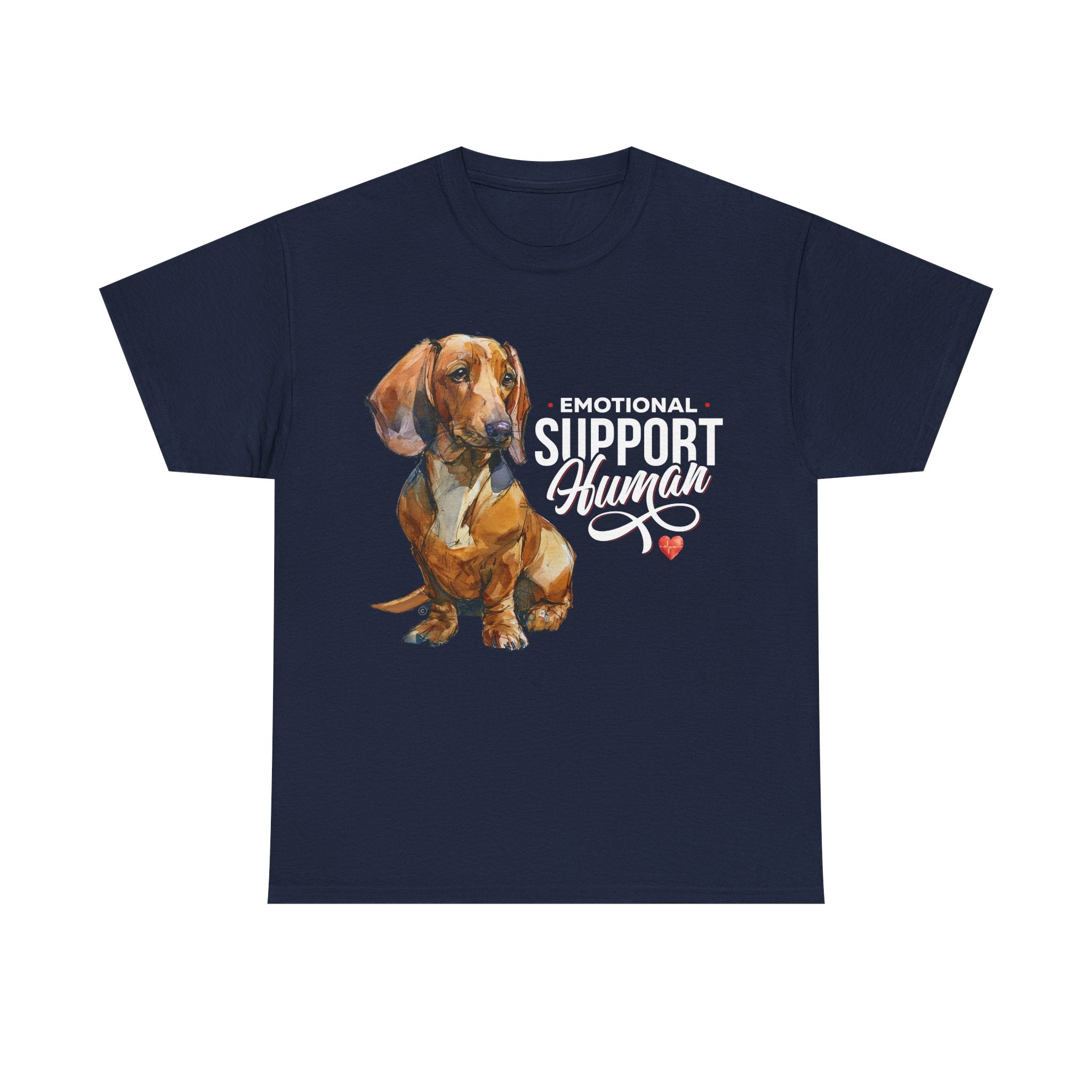 Dachshund Emotional Support Human T-Shirt - 100% Cotton Heavyweight Tee