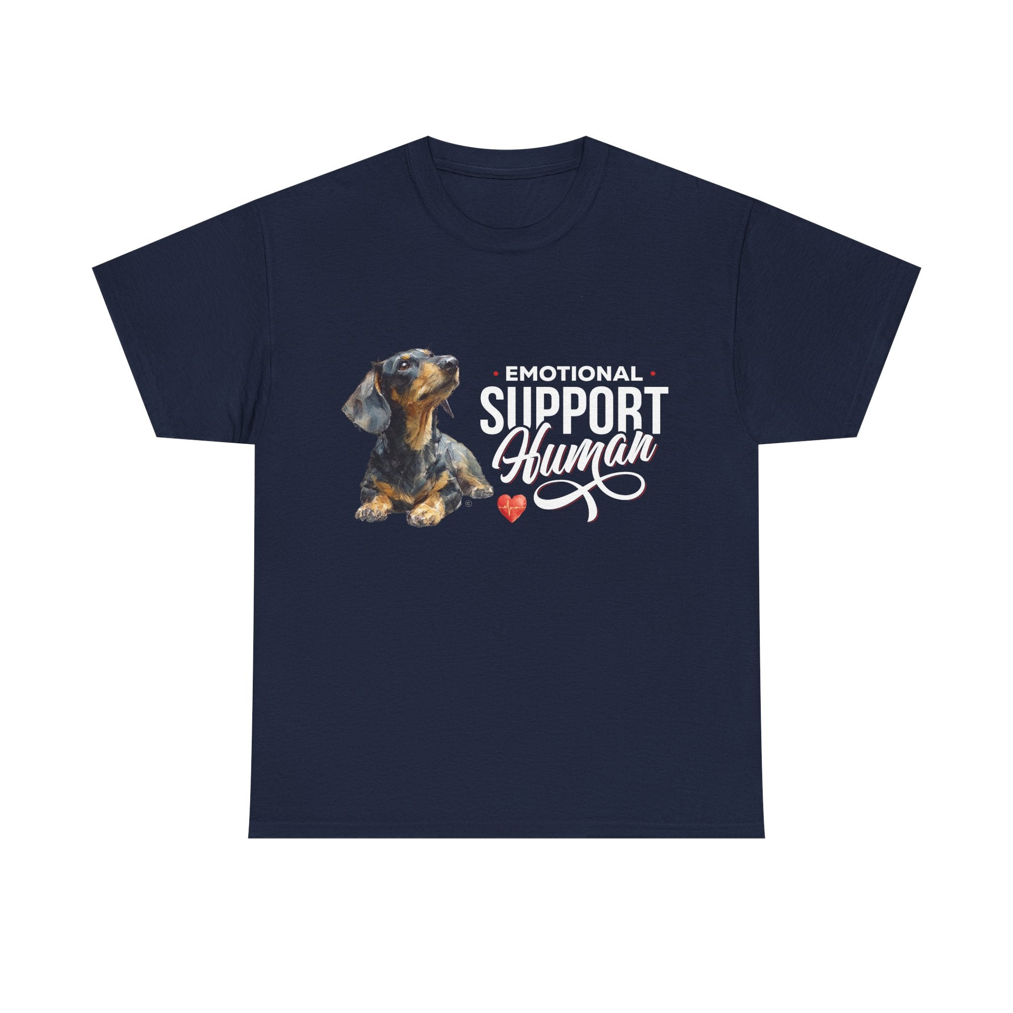 Black and Tan Dachshund Emotional Support Human - 100% Cotton Tee