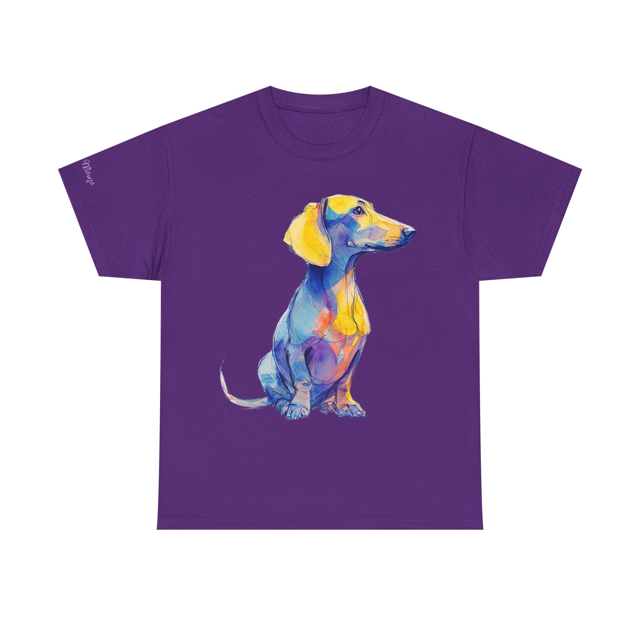 Dachshund Watercolor Tee — Colorful Sausage Dog Graphic T-Shirt