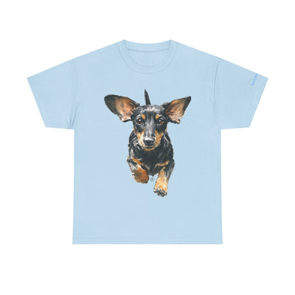 DACHSHUND MOM (Black and Tan Dachshund) - 100% Cotton T-Shirt