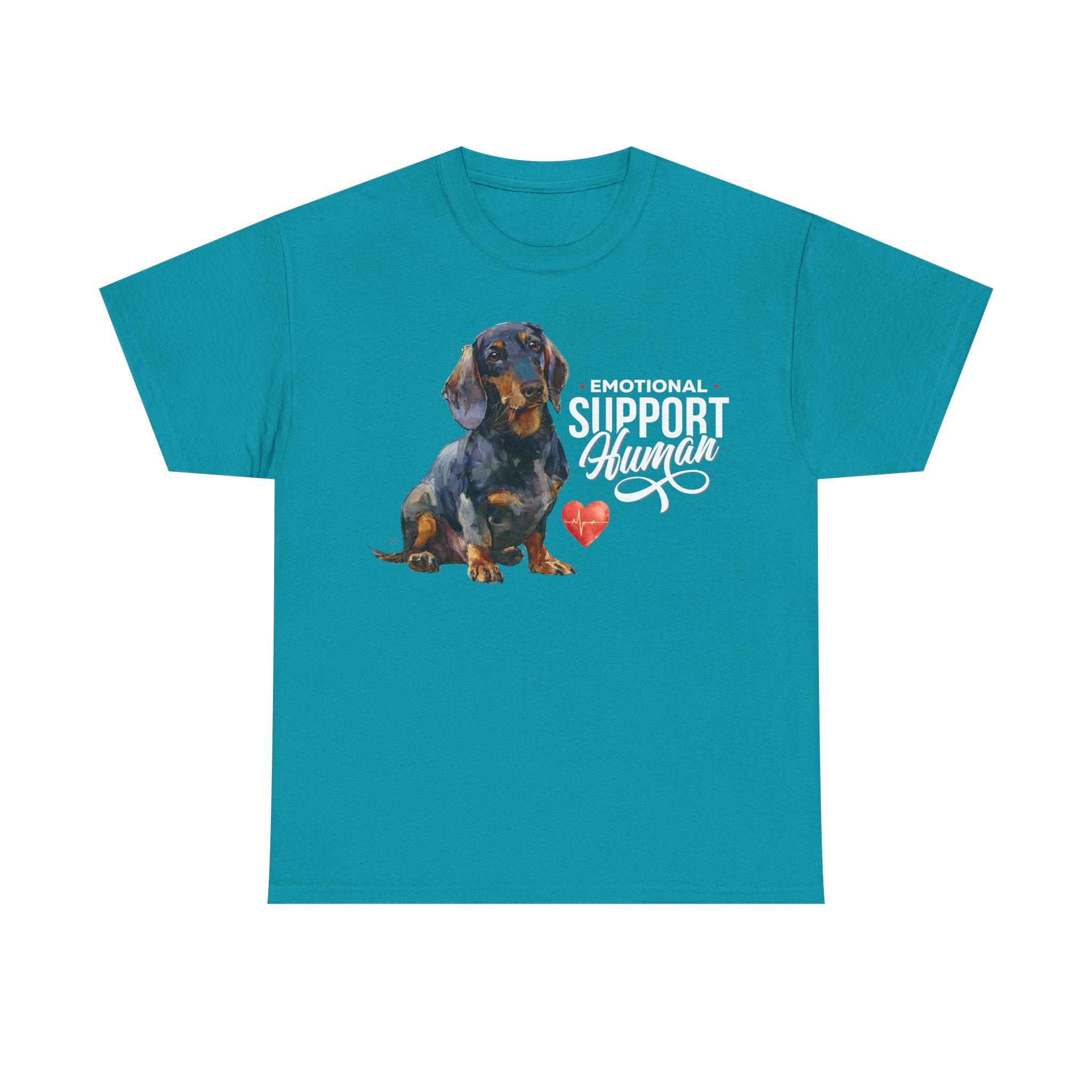Dachshund Emotional Support Human - PERSONALIZE - 100% Cotton Tee