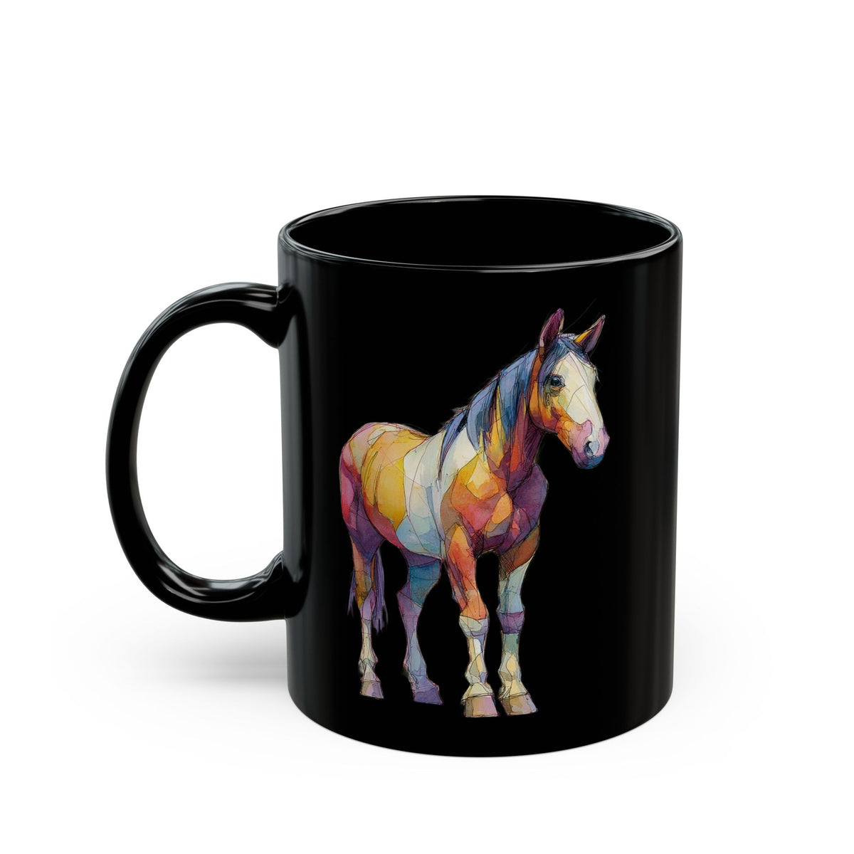 HORSE OF MANY COLORS 1 - Black Mug (11oz, 15oz)