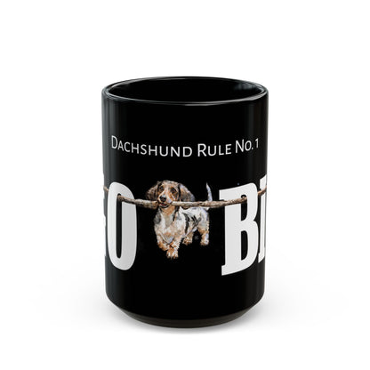 RULE No. 1 GO BIG. Sleek Black Mug 15oz