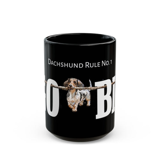 RULE No. 1 GO BIG. Sleek Black Mug 15oz