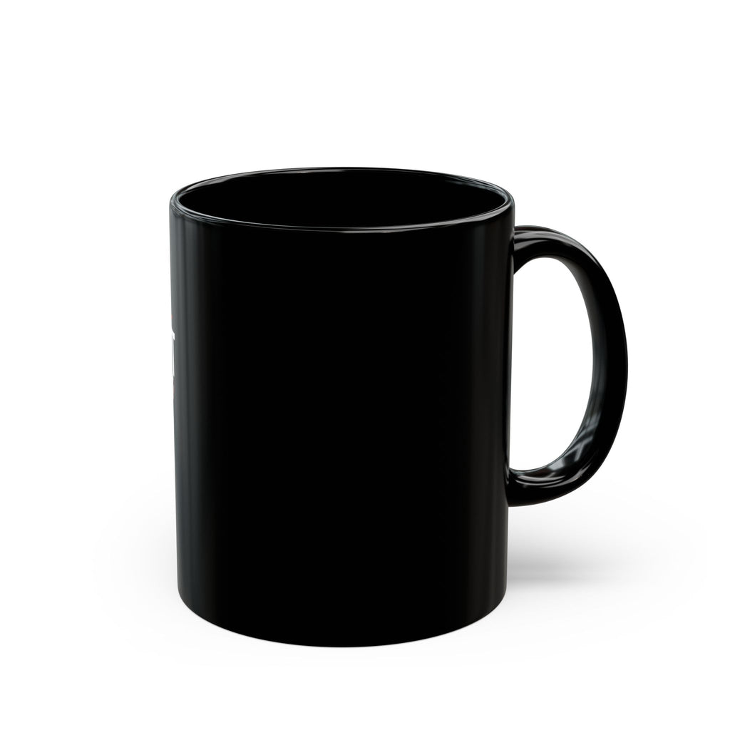 Red Dachshund Emotional Support Human Mug - PERSONALIZE - Sleek Black Coffee Cup (11oz/15oz)