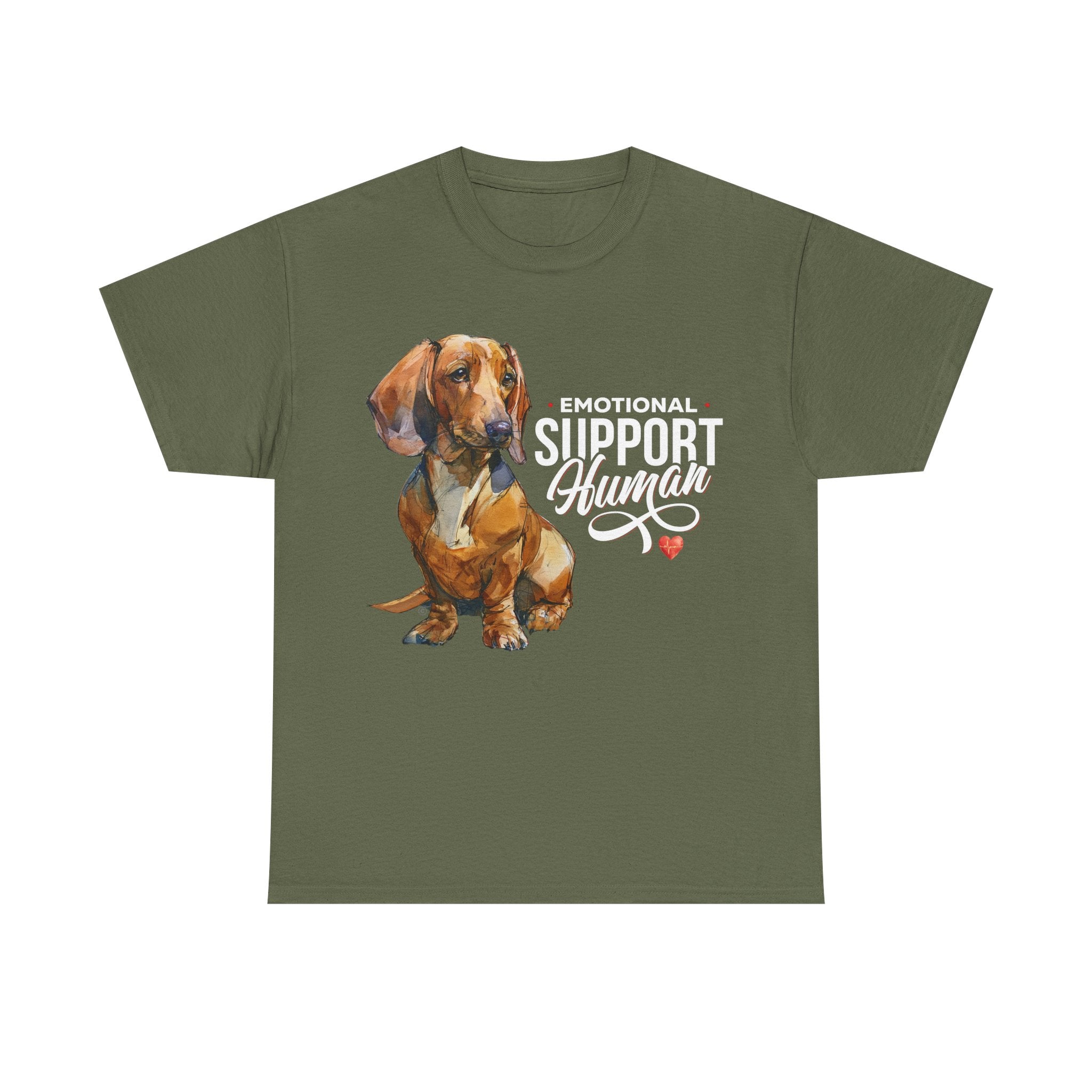 Dachshund Emotional Support Human T-Shirt - 100% Cotton Heavyweight Tee