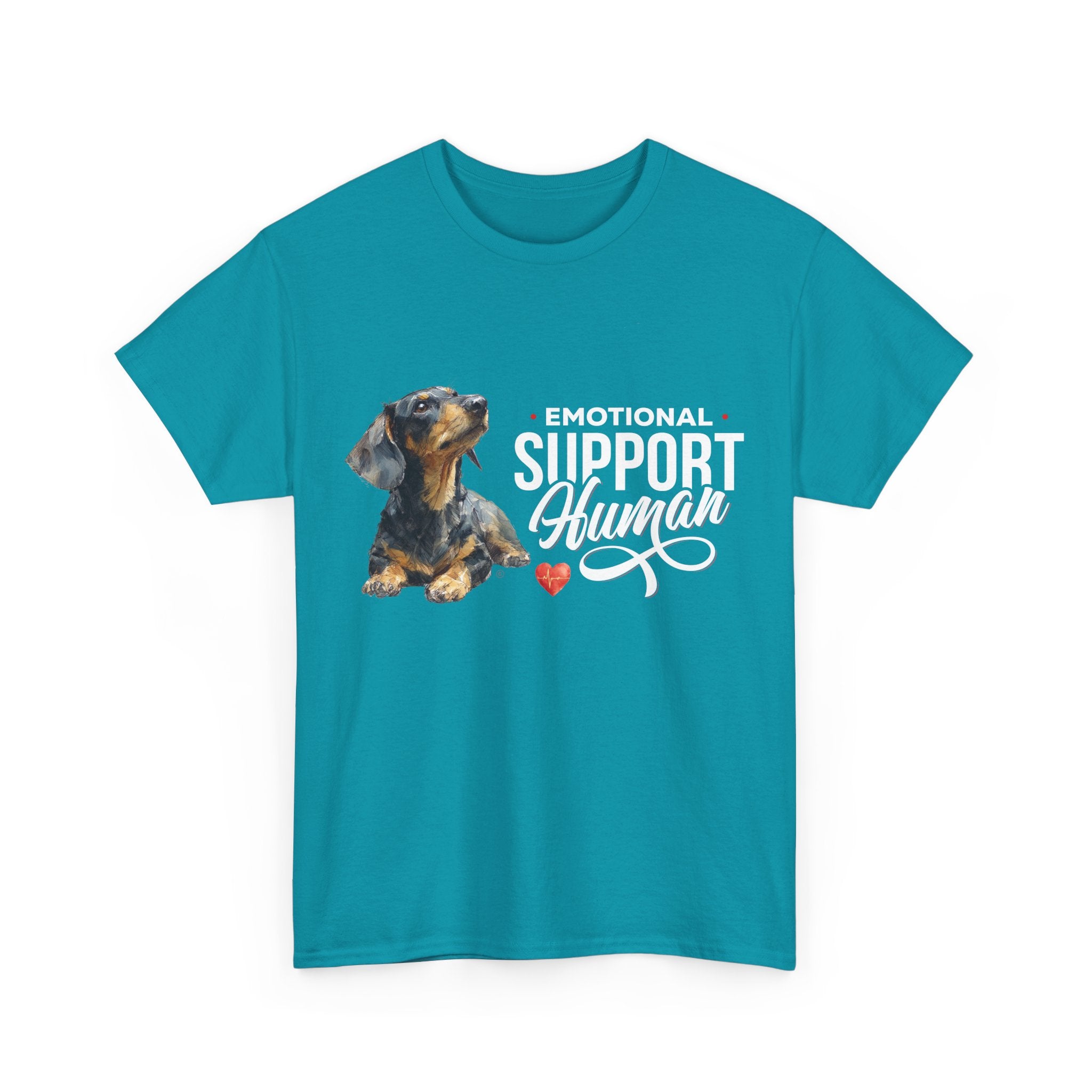 Black and Tan Dachshund Emotional Support Human - 100% Cotton Tee