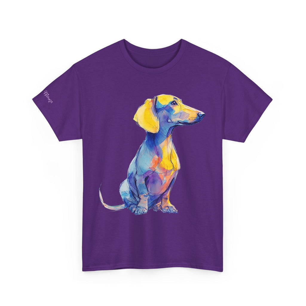 Dachshund Watercolor Tee — Colorful Sausage Dog Graphic T-Shirt