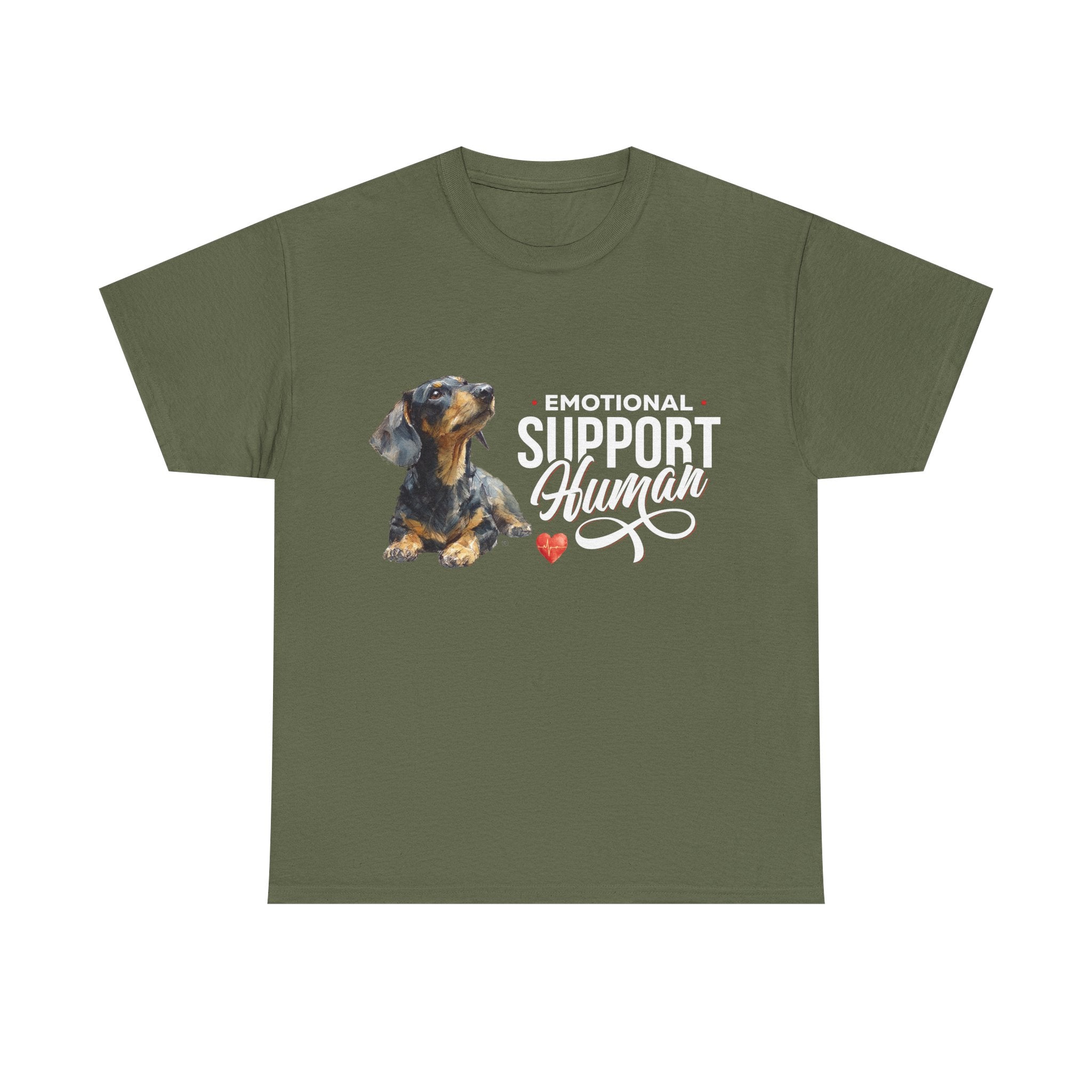 Black and Tan Dachshund Emotional Support Human - 100% Cotton Tee