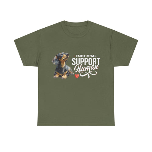 Black and Tan Dachshund Emotional Support Human - 100% Cotton Tee